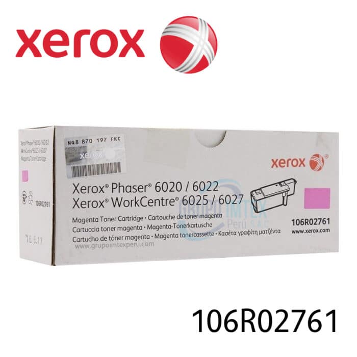 TONER XEROX 106R02761 MAGENTA PARA PHA 6020 / 6022