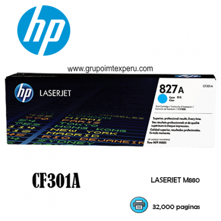 toner hp 827a cyan cf301a laserjet m880