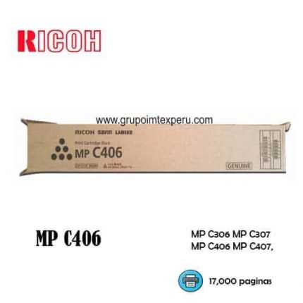 toner ricoh 842091 mp c406 para impresora mp c306/c307/c406/c407 negro