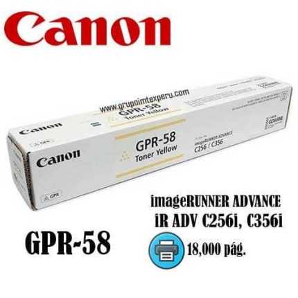Toner canon gpr-58 yellow imagerunner advance ir adv c256i, c356i