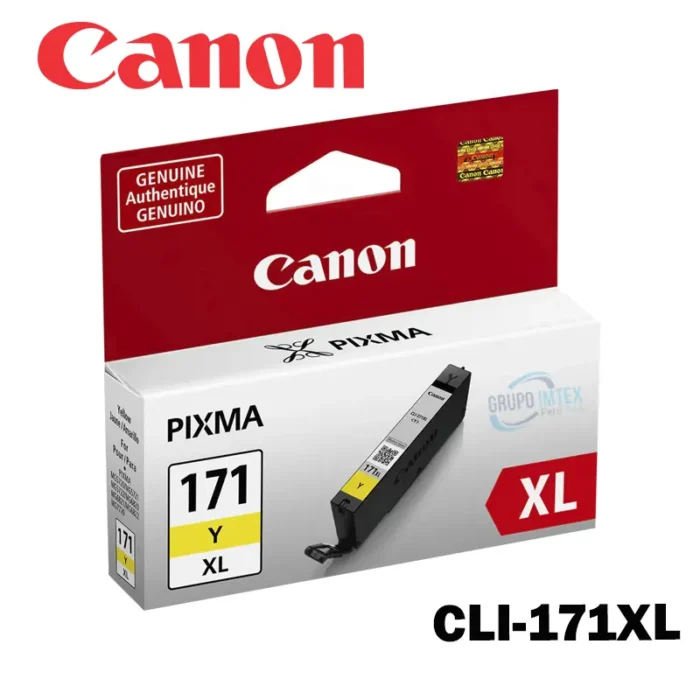 Tinta Canon Cli-171XL Yellow Mg5710, Mg6810, Mg7710  10.8ml