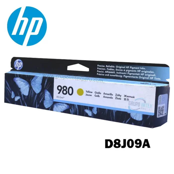 Tinta Hp 980 Amarillo  D8J09A   X555,  Mfp X585