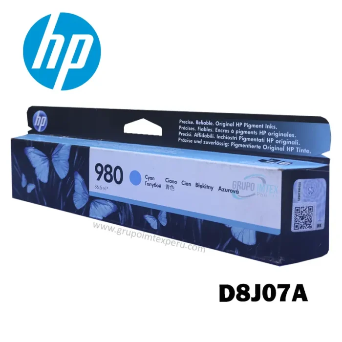 Tinta Hp 980 Cyan D8J07A  X555, Mfp X585 