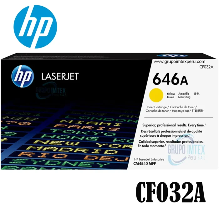 Toner-Hp-646A-Amarillo-Cf032A-Laserjet-Cm4540-Mfp-Cm4540F-Mfp-Cm4540Fskm-Mfp