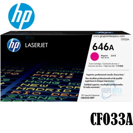 Toner Hp 646A Magenta Cf033A Laserjet Cm4540 Mfp, Cm4540F Mfp, Cm4540Fskm Mfp