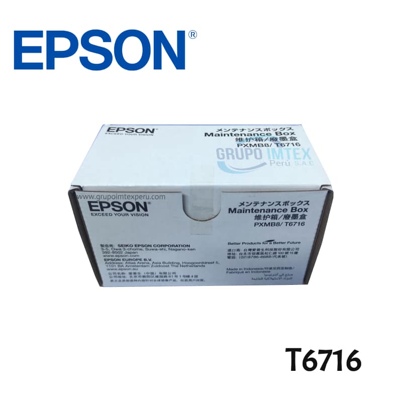 Caja De Mantenimiento Epson T6716 Wf-C529R, Wf-C579R, Wf-M5299, Wf-M5799,