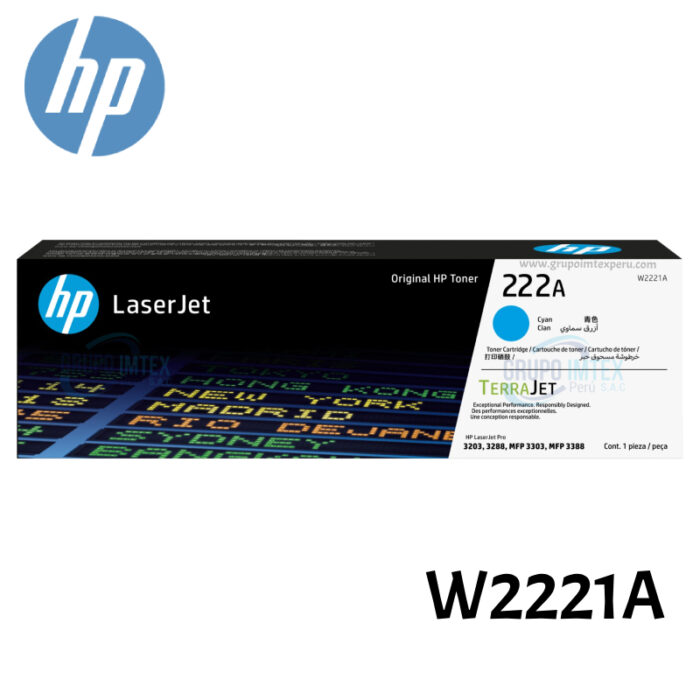 Toner-Hp-W2221A-222A-Cyan-Laserjet-3201-3204-3288